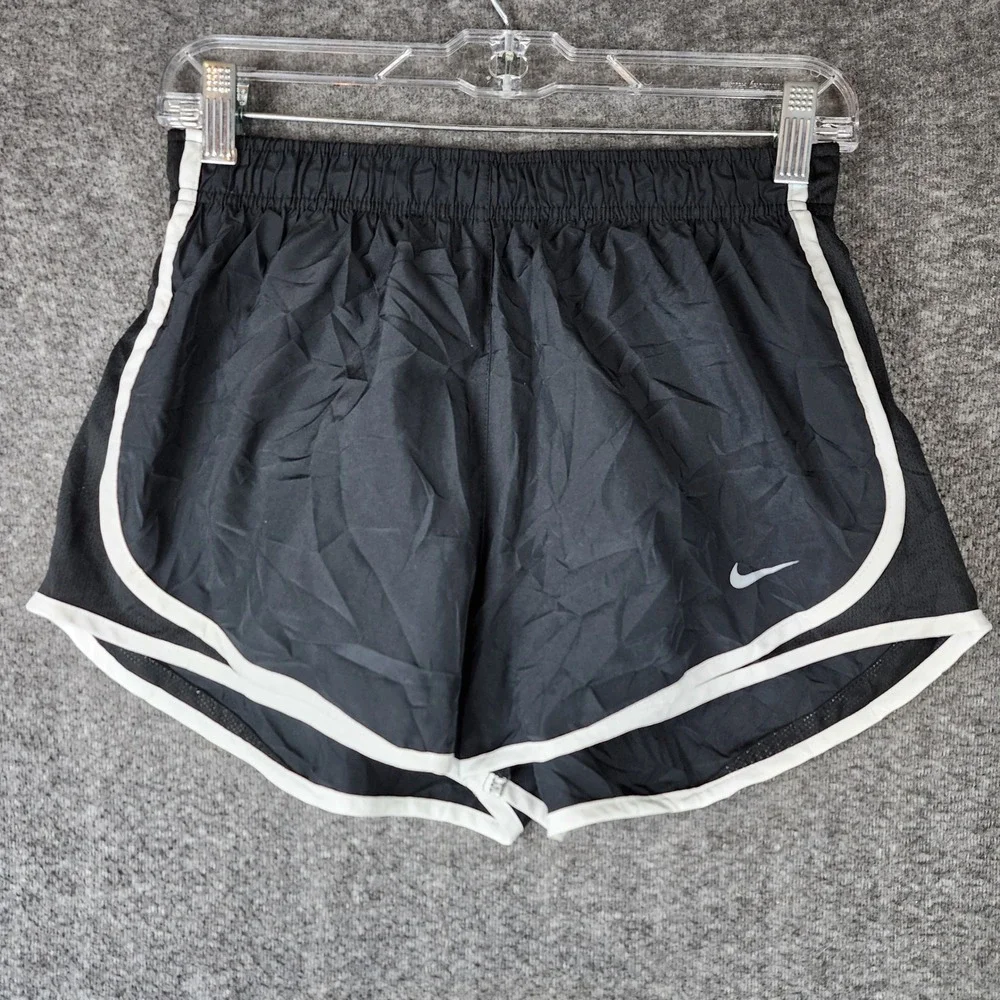Nike Shorts Womens M Dri-FIT Black White Contrast Trim Athletic Running GOOD